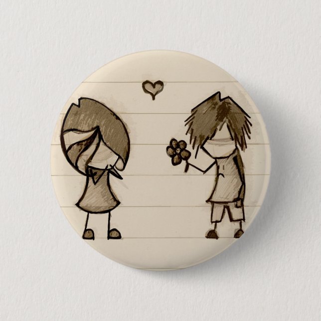 Badge Rond 5 Cm Amour d'Emo (Devant)