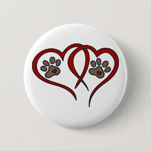 Badge Rond 5 Cm Amour des chiots