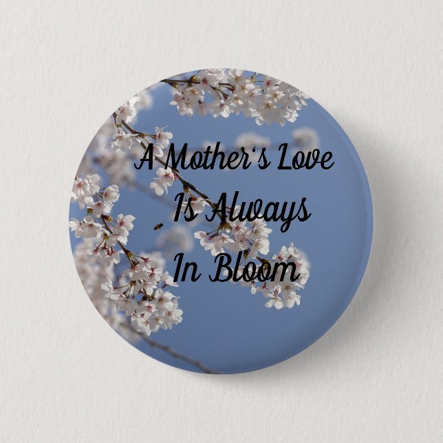 Badge Rond 5 Cm Amour d'une mère, belle, fleurs de cerisier (Devant)