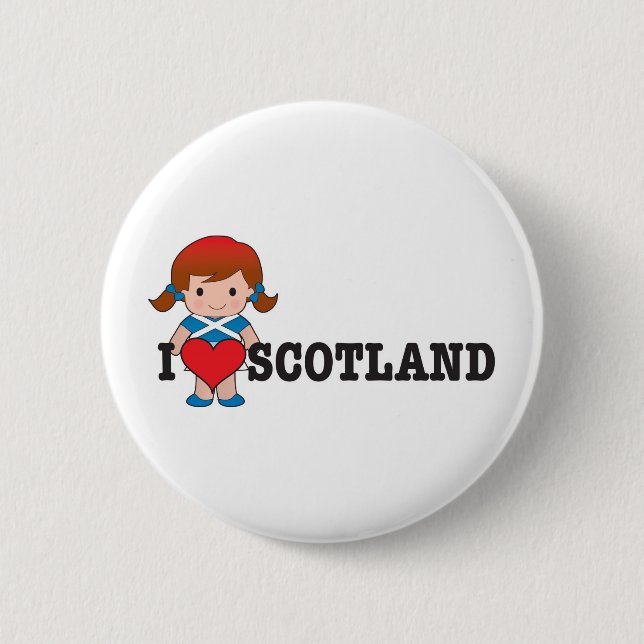 Badge Rond 5 Cm Amour Ecosse (Devant)