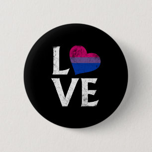 Badge Rond 5 Cm Amour empilé par fierté bisexuelle