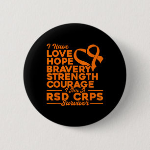 Badge Rond 5 Cm Amour Espoir Force Courage Drs Crps Sensibilisatio