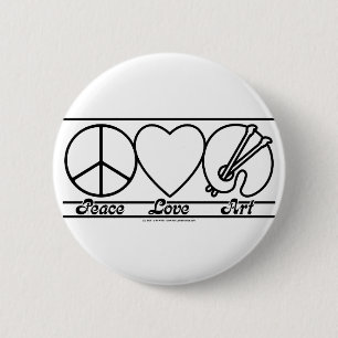 Badge Rond 5 Cm Amour et art de paix