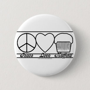 Badge Rond 5 Cm Amour et petits pains de paix
