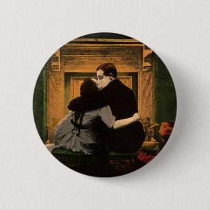 Badge Rond 5 Cm Amour et romance vintage, baiser au feu romantique