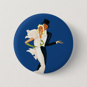 Badge Rond 5 Cm Amour et romance vintage, couple de mariage modern