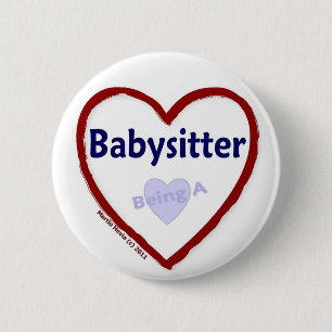 Badge Rond 5 Cm Amour étant une babysitter