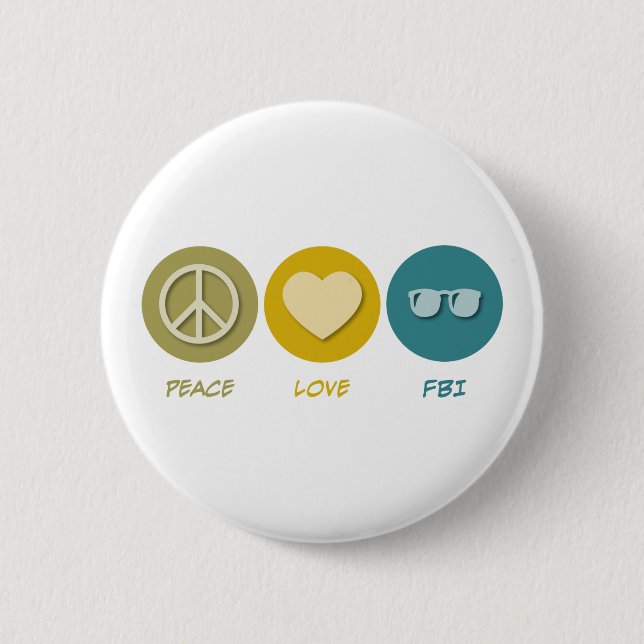 Badge Rond 5 Cm Amour FBI de paix (Devant)