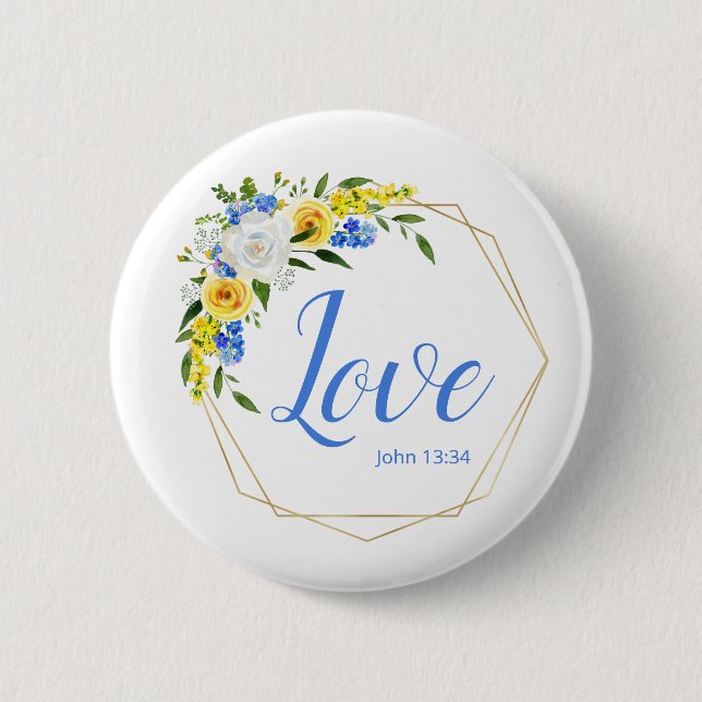 Badge Rond 5 Cm Amour Floral (Devant)