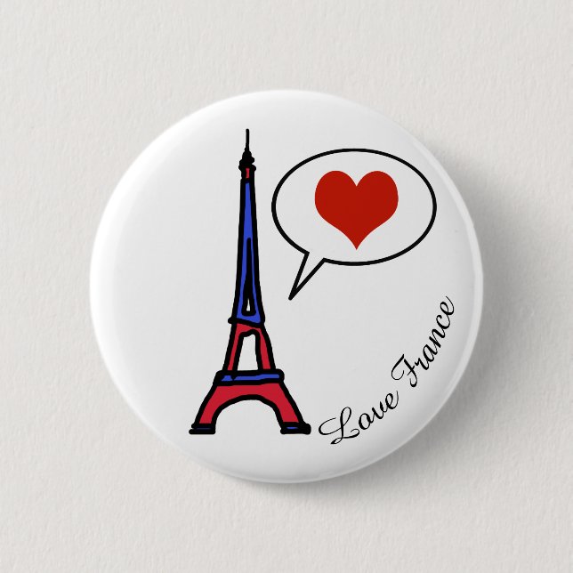 Badge Rond 5 Cm amour France (Devant)