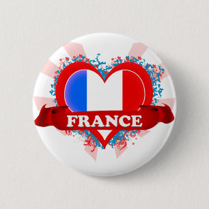 Badge Rond 5 Cm Amour France du cru I