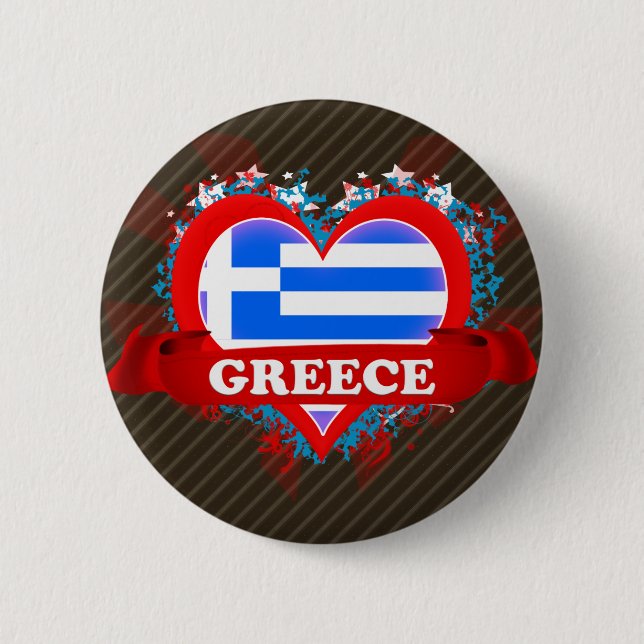 Badge Rond 5 Cm Amour Grèce du cru I (Devant)