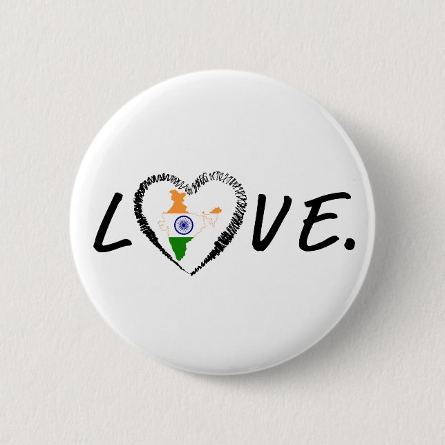 Badge Rond 5 Cm Amour Inde (Devant)