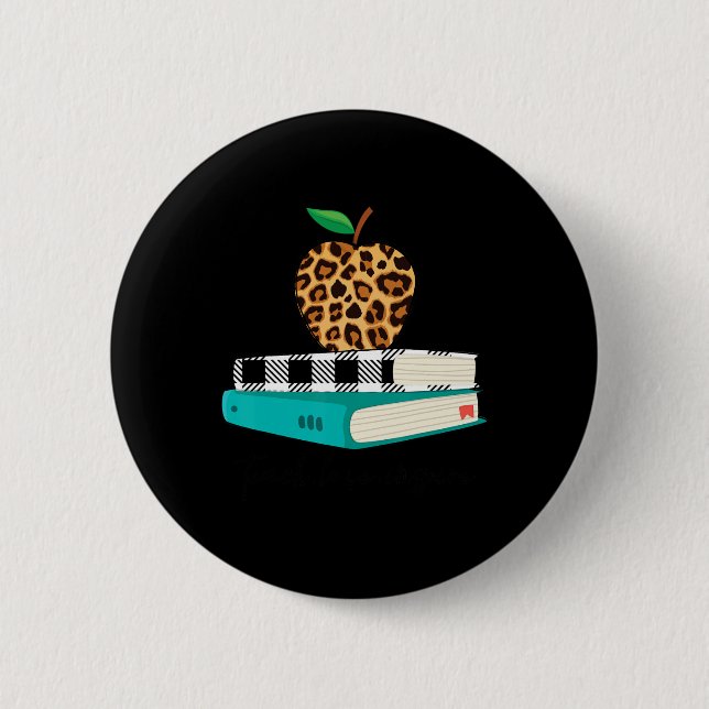 Badge Rond 5 Cm Amour Inspirer Empreinte de léopard Apple Enseigna (Devant)