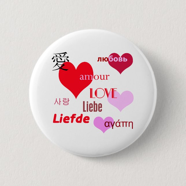 Badge Rond 5 Cm Amour international (Devant)