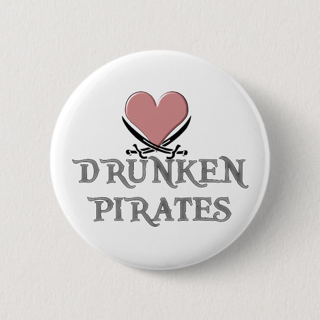 Badge Rond 5 Cm Amour ivre de pirate (Devant)
