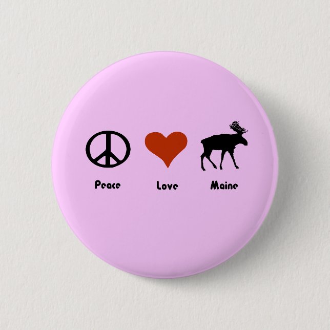 Badge Rond 5 Cm Amour Maine de paix (Devant)