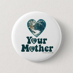 Badge Rond 5 Cm Amour Mère Terre