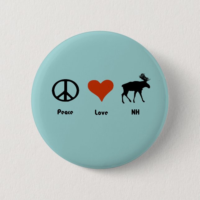 Badge Rond 5 Cm Amour New Hampshire de paix (Devant)