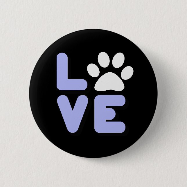 Badge Rond 5 Cm AMOUR - noir/bleu (Devant)