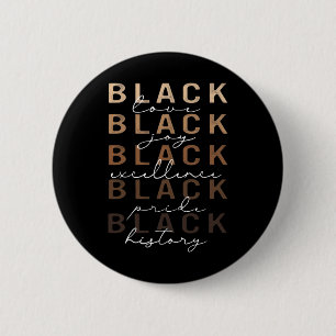 Badge Rond 5 Cm Amour Noir Joie Excellence Fierté Histoire Histoir