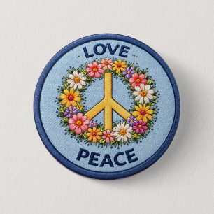 Badge Rond 5 Cm Amour Paix