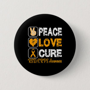 Badge Rond 5 Cm Amour Paix Cure Rsd Crps Sensibilisation