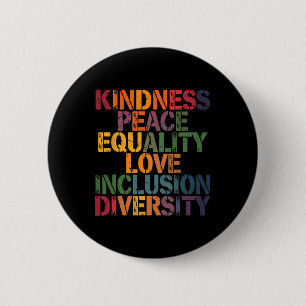 Badge Rond 5 Cm Amour Paix Diversité Inclusion Égalité Histoire de