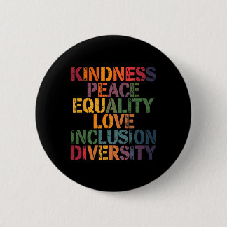 Badge Rond 5 Cm Amour Paix Diversité Inclusion Égalité Histoire de