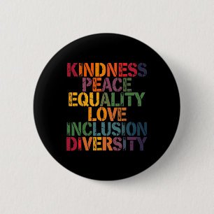 Badge Rond 5 Cm Amour Paix Diversité Inclusion Égalité Histoire de