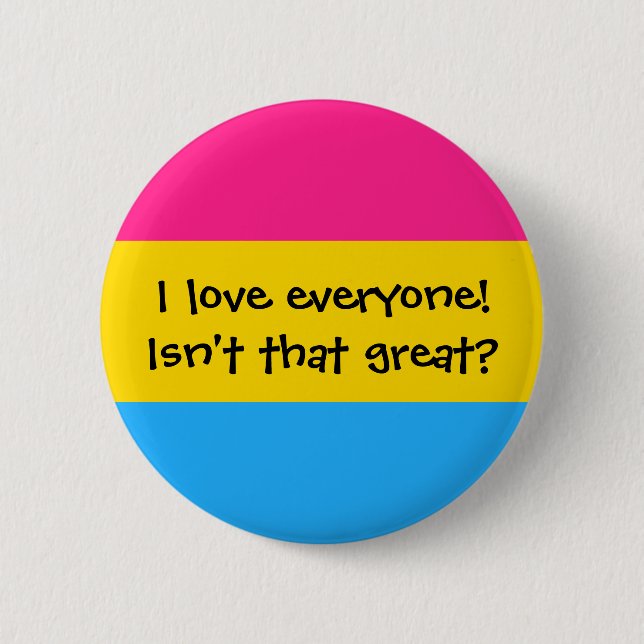 Badge Rond 5 Cm "Amour Pansexual chacun" bouton (Devant)