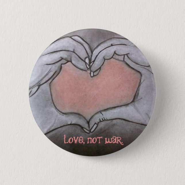 Badge Rond 5 Cm amour, pas guerre (Devant)