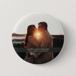Badge Rond 5 Cm Amour photo anniversaire moderne