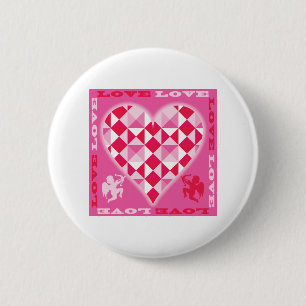 Badge Rond 5 Cm Amour (Pink Diamond)