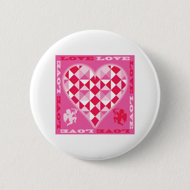 Badge Rond 5 Cm Amour (Pink Diamond) (Devant)