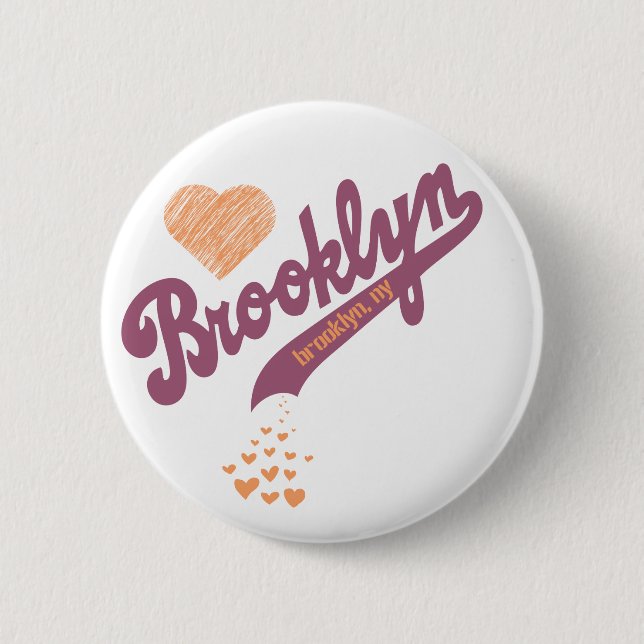 Badge Rond 5 Cm Amour pour le bouton de Brooklyn (Devant)