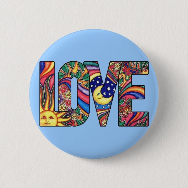 Badge Rond 5 Cm Amour psychédélique (Devant)
