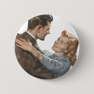Badge Rond 5 Cm Amour Rétro Romance Jeunes Mariés Danse-t-on?