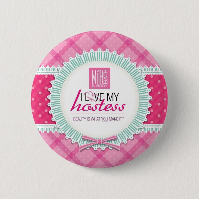 Badge Rond 5 Cm Amour rond d'I mon Pin d'hôtesse (Devant)