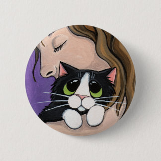 Badge Rond 5 Cm Amour sans fin - bouton d'art de chat