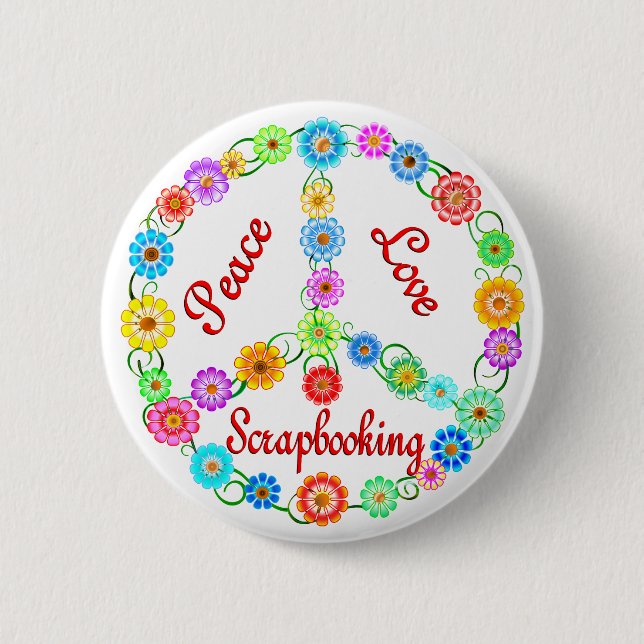 Badge Rond 5 Cm Amour Scrapbooking de paix (Devant)