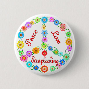 Badge Rond 5 Cm Amour Scrapbooking de paix