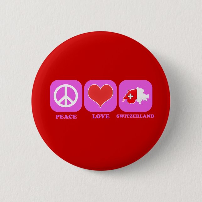 Badge Rond 5 Cm Amour Suisse de paix (Devant)