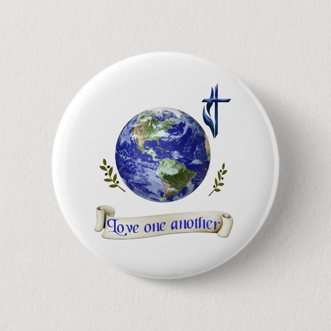 Badge Rond 5 Cm Amour sur un autre (Devant)
