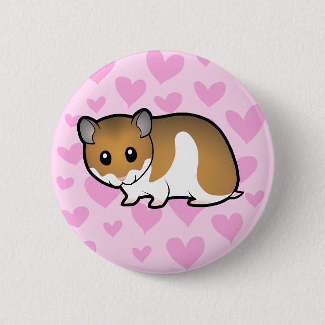 Badge Rond 5 Cm Amour syrien de hamster (Devant)