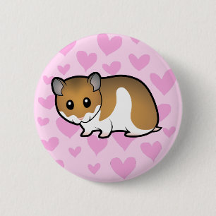Badge Rond 5 Cm Amour syrien de hamster