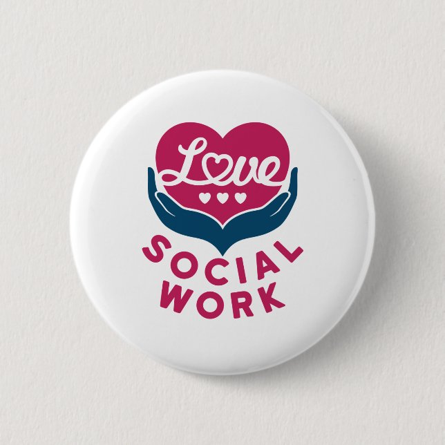 Badge Rond 5 Cm Amour Travail social Travailleur social Appréciati (Devant)