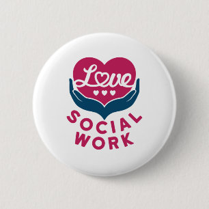 Badge Rond 5 Cm Amour Travail social Travailleur social Appréciati