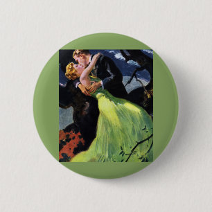 Badge Rond 5 Cm Amour vintage et romance, Baiser romantique