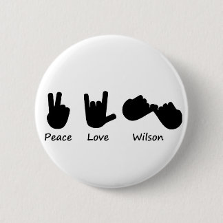 Badge Rond 5 Cm Amour Wilson de paix
